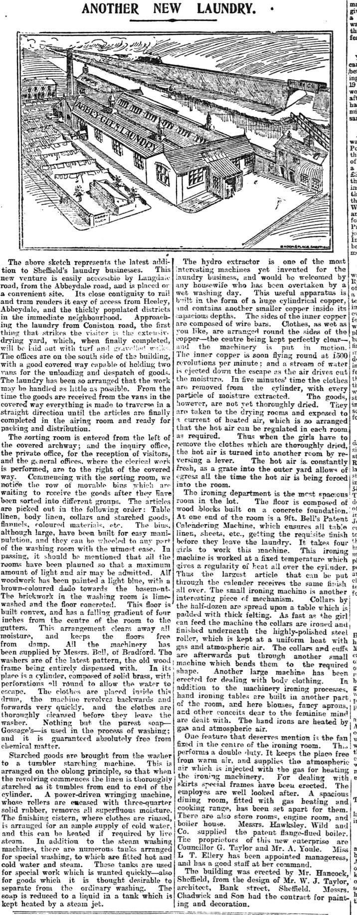 Abbey Glen Laundry Sheffield (1900 2010)